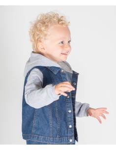 L-LW750-Denim Jacket With Fleece Hood And Sleeves 2